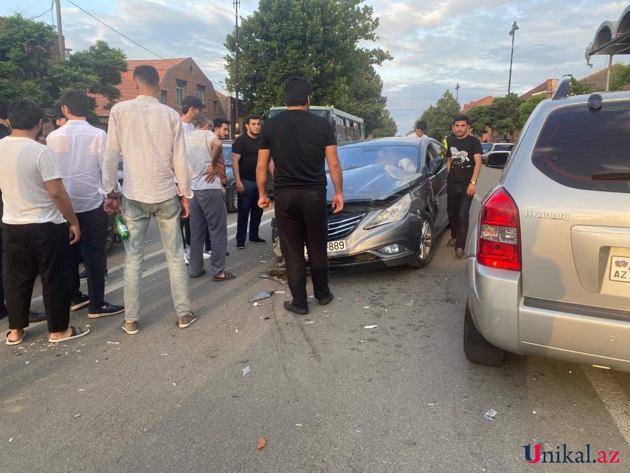 Gəncədə zəncirvari qəza (FOTO)